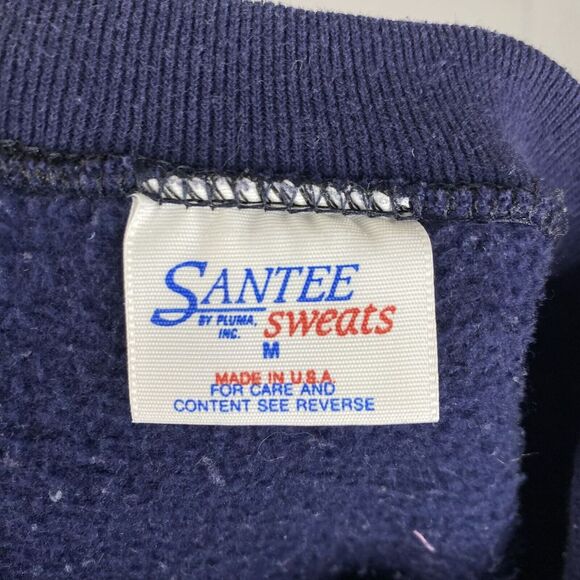 Vintage US Navy Sweatshirt‎ Men M Blue Pullover Puff Print Santee Sweats USA Y2K - Picture 7 of 11